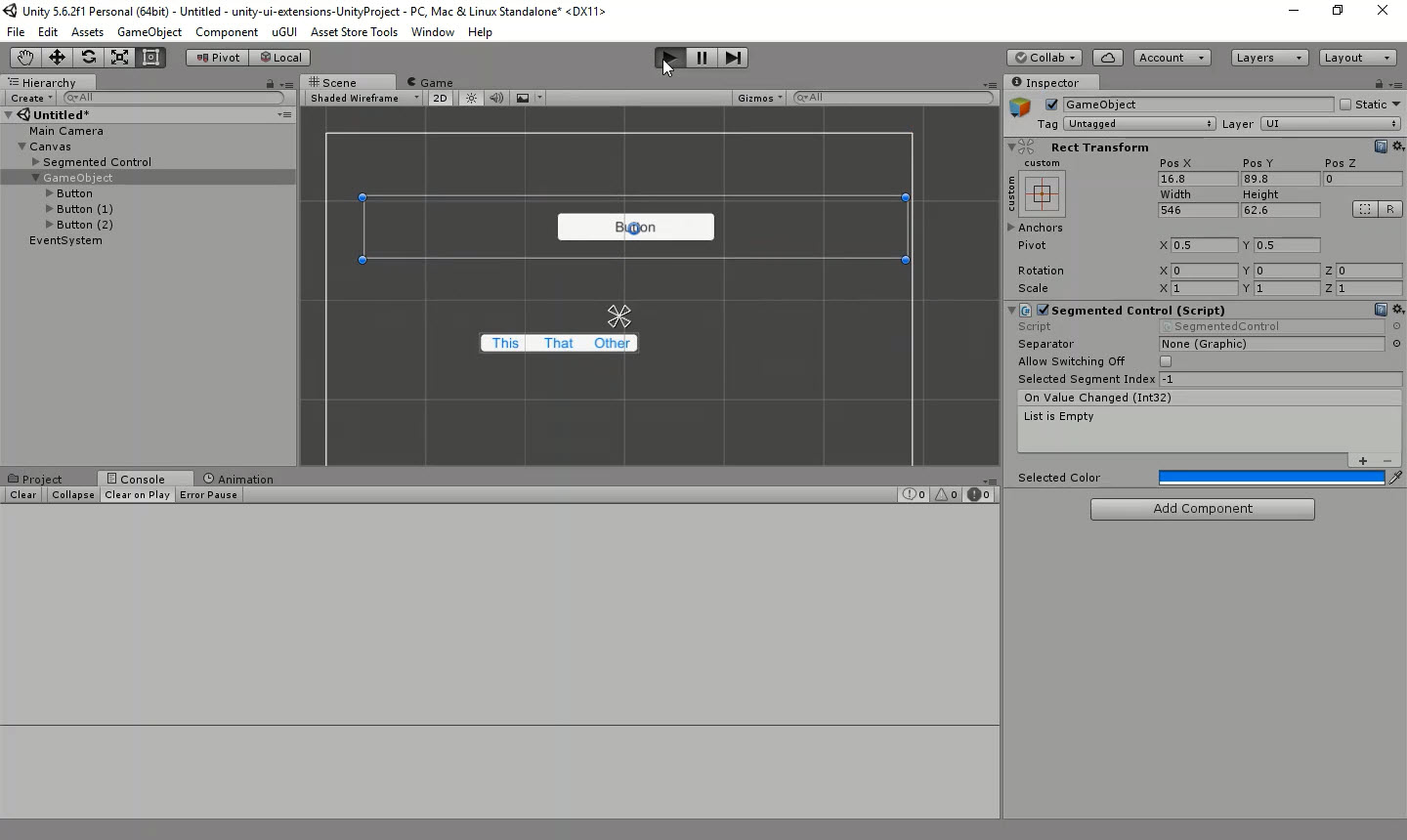 Segmented Control Demo