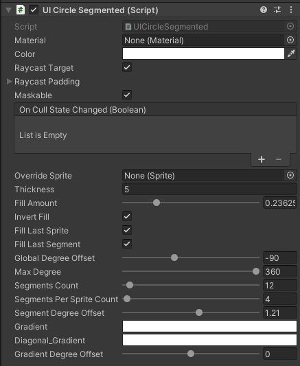 UICircleSegmented Inspector