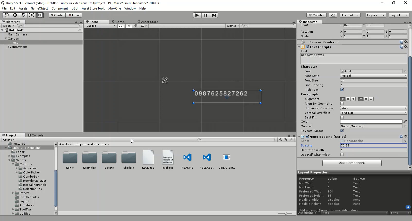 Mono Spacing preview