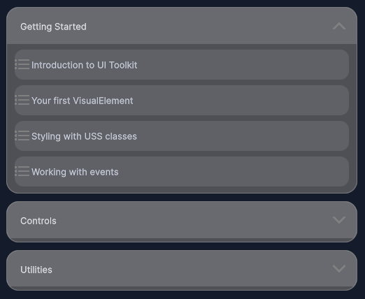 Collapsible Section preview